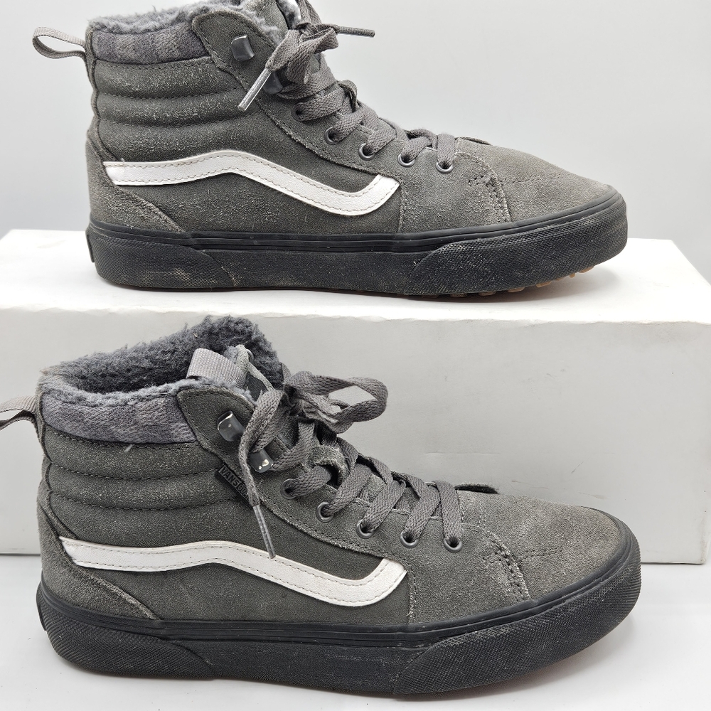 Vans Filmore Youth Boys Suede High-Top Lined Sneaker Size 5 Gray Water Resistant